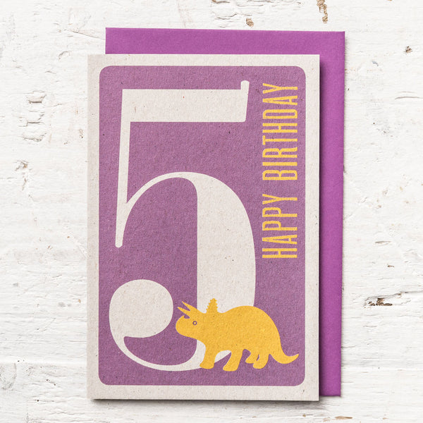Age 5 Dinosaur Birthday Card