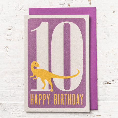 Age 10 Dinosaur Birthday Card