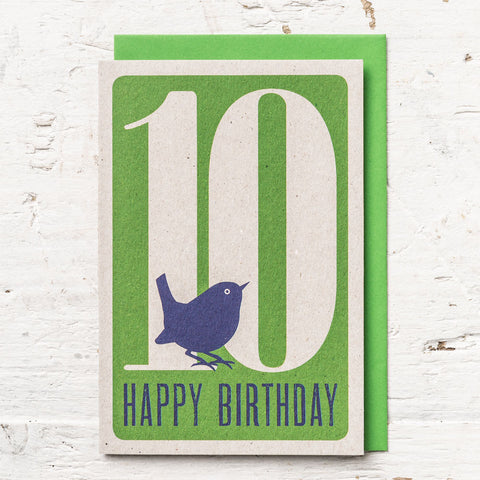 Age 10 Bird Birthday Card